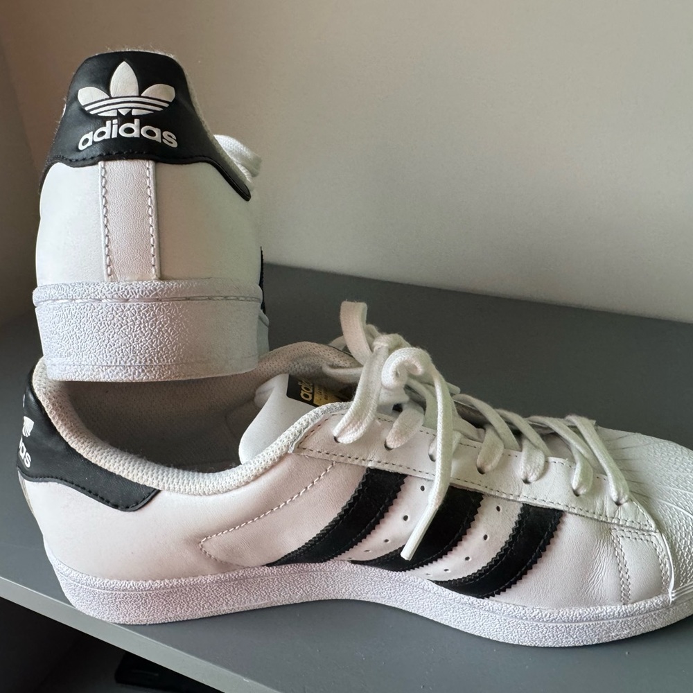 Adidas White and Black Superstar Shoes - Picture 6 of 8